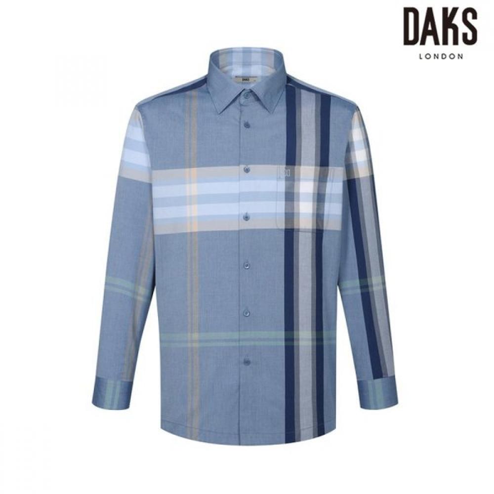 DakS Men S Cotton Blend Super Big Check Shirt dmp1Shcl101b1 Blue/95
