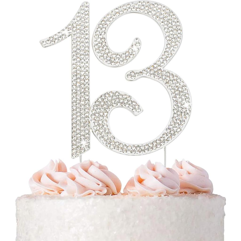 60 Sparkly Rhinestone Decoration Cake Topper - Premium Silver Metal - 60th Birthday or Anniversary Party Makes a Great Centerpie