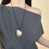 Fashion Matte Metal Irregular Pendant Necklace For Women Girls Simple Long Sweater Chain Accessory