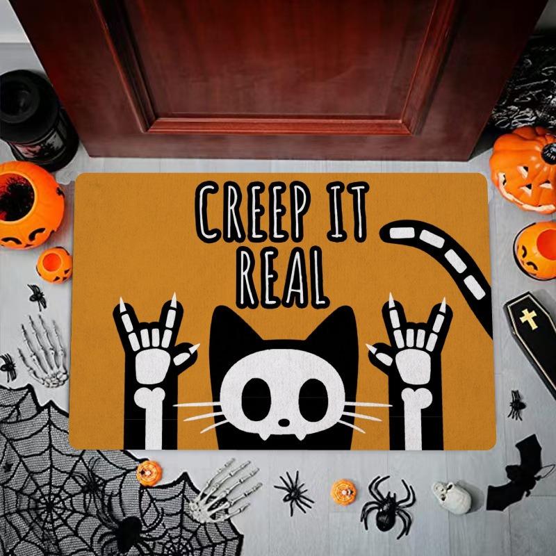 Halloween Witch Print Welcome Doormat Machine Washable Carpet for Living Room Bedroom Kitchen and Laundry Rug Floor Mat