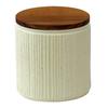 LOLO | White Canister | 420ml | Ceramic | Teak | Wooden Lid | Storage Container | Made In Japan | Japanese Tableware |
