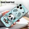 Blue Coat Panda Pattern Case For iPhone 17 Pro Max Magnetic For Magsafe Skin Feeling Cover For iPhone 16 15 14 13 Pro Max