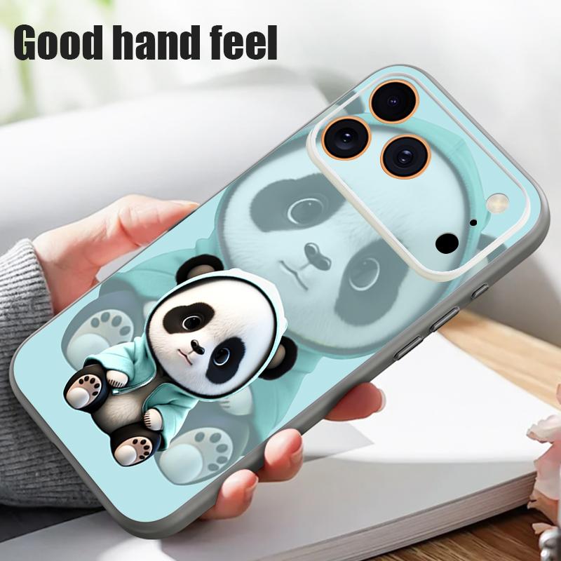 Blue Coat Panda Pattern Case For iPhone 17 Pro Max Magnetic For Magsafe Skin Feeling Cover For iPhone 16 15 14 13 Pro Max