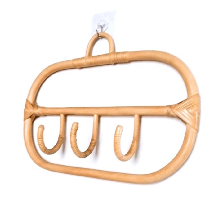 Natural Rattan Clothes Drying Rack with Clips Sockings Towels Diapers Bra Racks