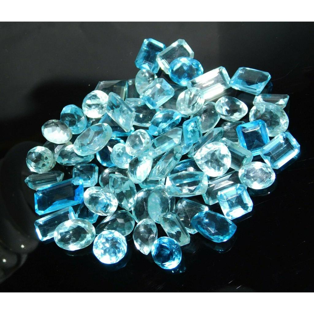 Mix Cut 50.10 Ct Natural Blue Aquamarine Loose Gemstone Lot