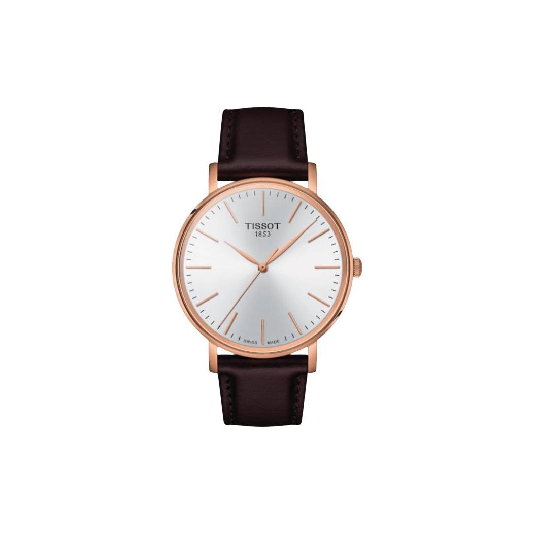 

TISSOT Meishi Collection Quartz Movement Men s Watch 40mm Silver Dial Stainless Steel Case Leather Strap T143.410.36.011.00 Brown Strap