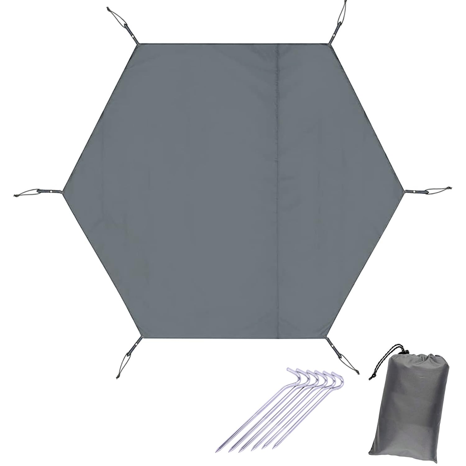 

Farfly Тент для земли для компактных палаток и включает сумку для хранения и лист 270x315 см, Шестиугольный, Водонепроницаемый, Легкий, Толстый, Одностоечные палатки, Портативный,