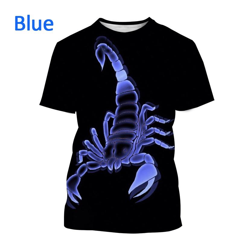 Men New Scorpion 3D Men's Printed T-shirt Fashion Personality Carnivore Unisex Casual Round Neck Animal Short-sleeved