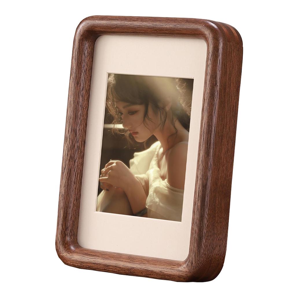 Schwarze Walnuss Doppelt abgerundete Ecke Holz Foto Rahmen - Personalisierte DIY Tischplatten Bild Anzeige