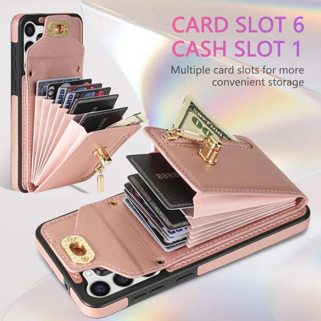 Zipper Crossbody Cards Solt Leather Wallet Case For Samsung Galaxy Z Flip 5 4 3 S23 Ultra S22 Plus S20 S21 FE A54 A53 A13 A04 A52S 5G Cover