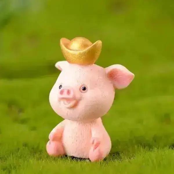 Niedliche Mini-Schweine, 5 Baby-Schweine, Figur, Harz-Ornamente, Miniatur-Modell, Tierstatue, Bonsai-Dekoration, Kawaii-Zimmer-Zubehör