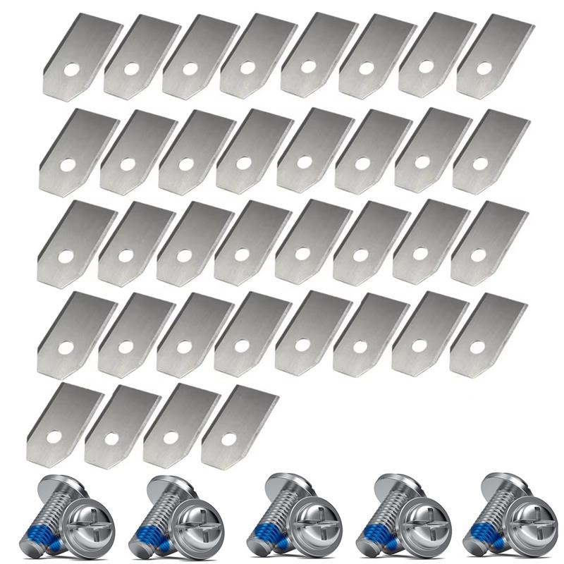 

2025 Trend Replacement Trimmer Blade Set- 36PC Stainless Steel Lawn Mower Cutting Blades Compatible For ECOVACS Cutter Blades A серебряный