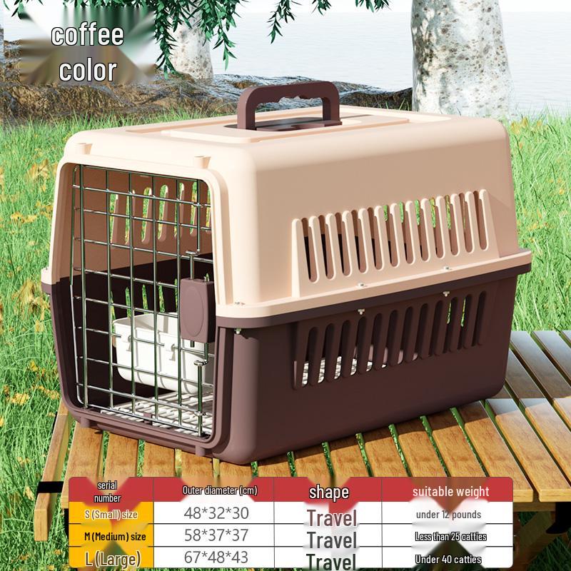 Portable Pet Carrier Cage for International Air Travel - Suitable for Cats and Small to Large Dogs