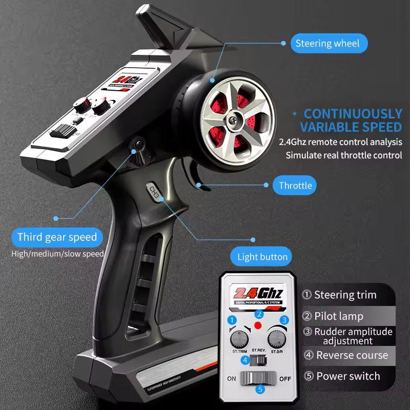 Pro High Speed Drift Racing With Led Light Rc Car Brushless Motor Off Road For Children Gifts 16307 1 16 60km/H 4wd Kid Friendly Entertaining Fun Play