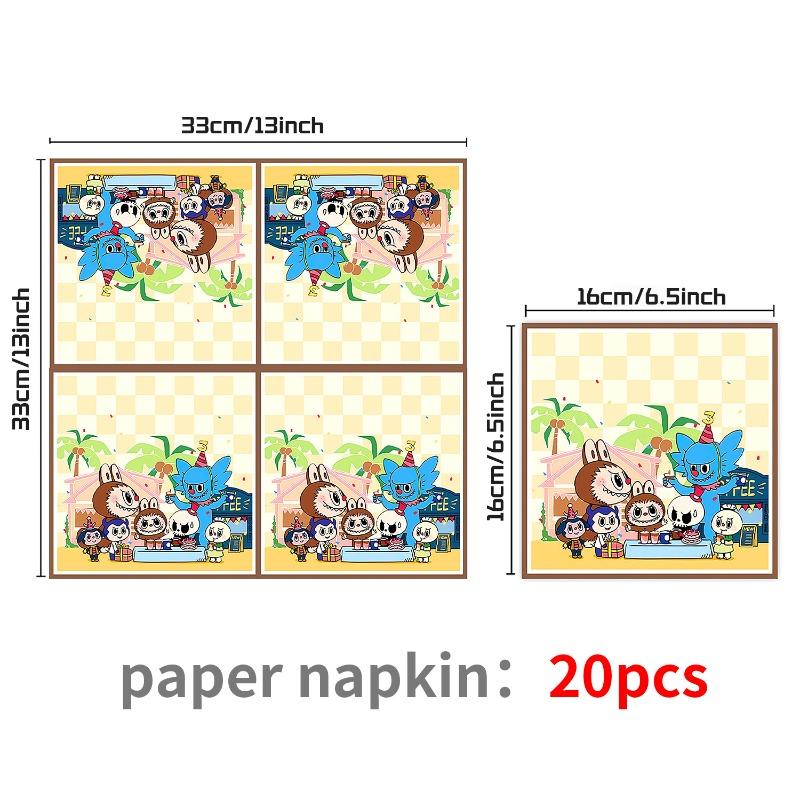 New super cute birthday tableware party theme disposable paper plate tissue paper cup tablecloth flag cross