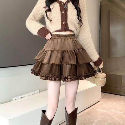 Casual Ball Gown Mini Black Skirts Women Korean Fashion Y2k Clothes Slim High Waist Short Vintage A Line Kawaii Skirt