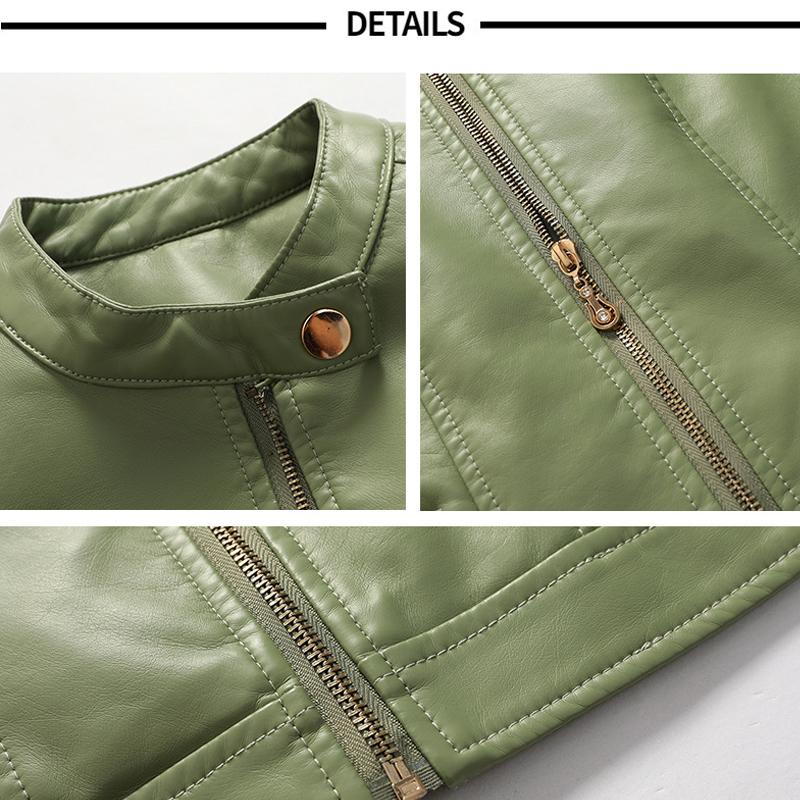 plus size olive green leather jacket