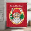 TU Christmas Santa Claus Shower Curtain Festive Holiday Bathroom Decor Merry Xmas Pattern Waterproof Home Decor
