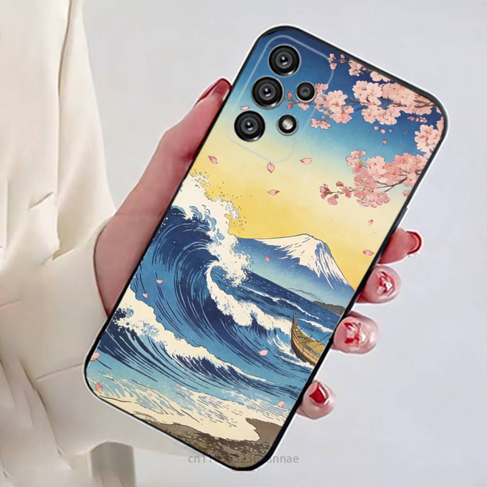 Japan Style Ukiyo-e New Phone Case For Samsung Galaxy A54,34,24,73,53,52,52S,04S,04E,A72 Cover
