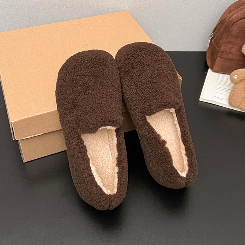 

Furry Women s Cotton Shoes Flats Short Plush Snow Boots Winter Casual Sport Loafers Shoes Comfort Warm Mujer 35