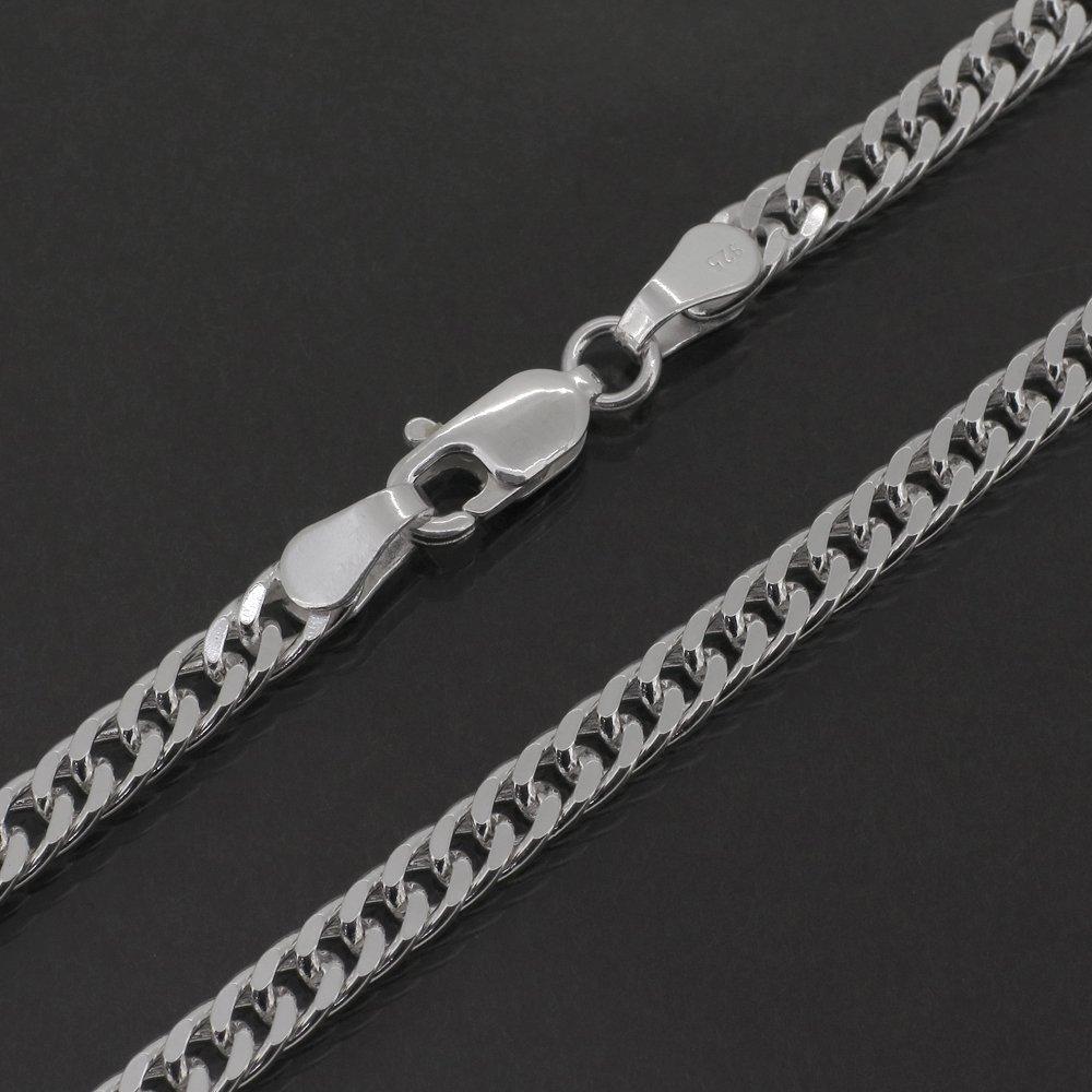 Gin's Sterling Silber 925 Doppelte Panzerkette Kettenlänge Kette Allein [Shinjuku Kura] 2-seitige Kette, ca.. 3,5 mm Breite, 45-60 cm (50 cm), Halskette, Herren &
