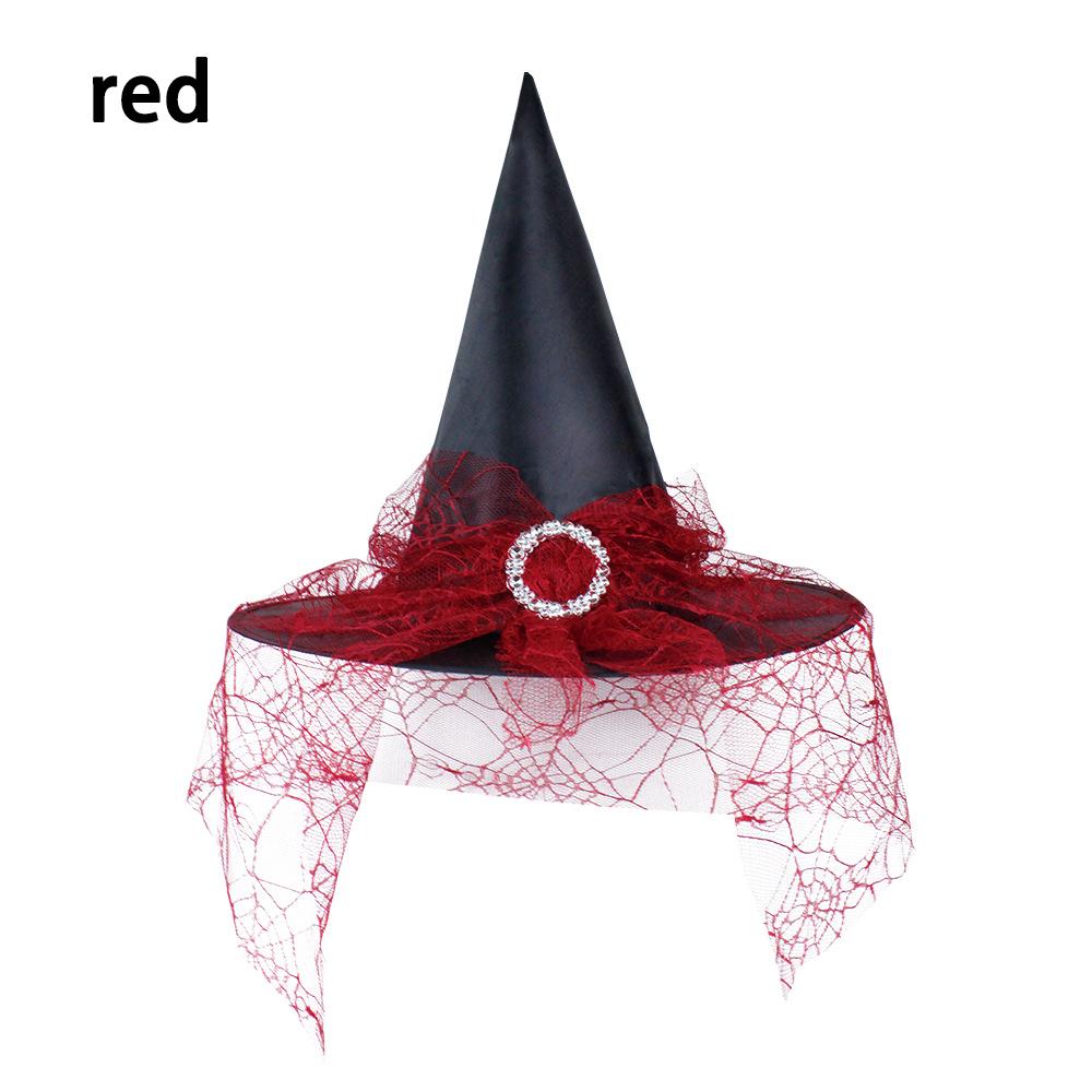 Halloween Hat Witch Decoration Props Adult and Child Cosplay Witch Mesh Headdress Magic Hat