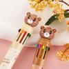 1 Pc Little Bear Ten Color Ballpoint Pen Fluent Writing Suitable for Office Work, Brushing Questions, Signing Writing, Diaries, Notes, Student Class