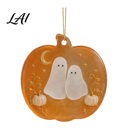 Decorative Pumpkin Pendant for Halloween Spooky Friendship Ornament Ghost Cat 2D Flat Acrylic Seasonal Decor Party Decoration Hanging Window