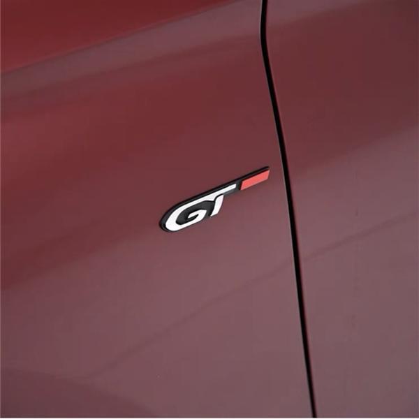 Car Styling GT 3D Metal Chrome Zinc Alloy Emblem Car Badge Body Fender Adhesive Emblem For Peugeot GT RCZ 308 508 3008 5008