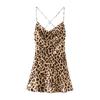 2024 Summer New French Pure Desire Sexy Animal Pattern Print Silk Satin Leopard Print Dress 3550026 051