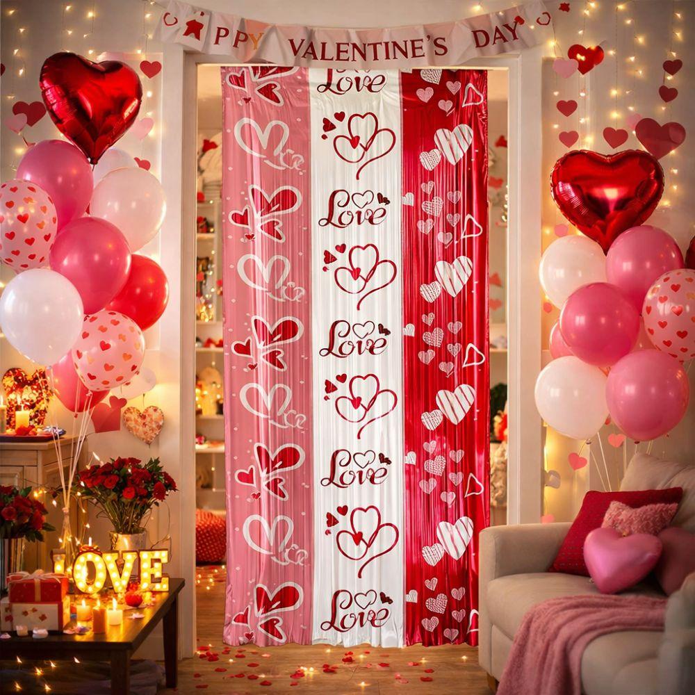 1×2 cm Valentine's Day Rain Curtain Sparkling PET Love Curtain Exquisite Romantic Photo Backdrop Decor Birthday Party