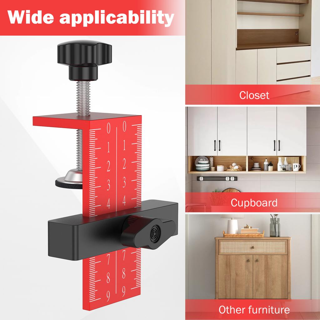 Cabinet Door Installation Tool Aluminium Alloy Cabinet Door Mounting Jig Precise Cabinet Door Installation Positioner Adjustable