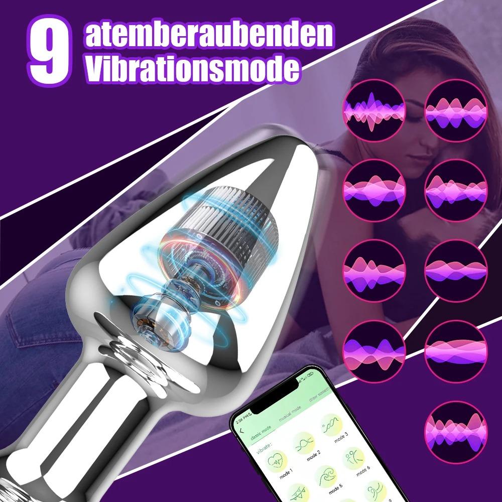 Metall Analvibratoren Buttplug Dildo Männlicher Prostata-Massagegerät Sexspielzeug für Erwachsene für Männer Frau Weiblicher Masturbator APP Fernbedienung