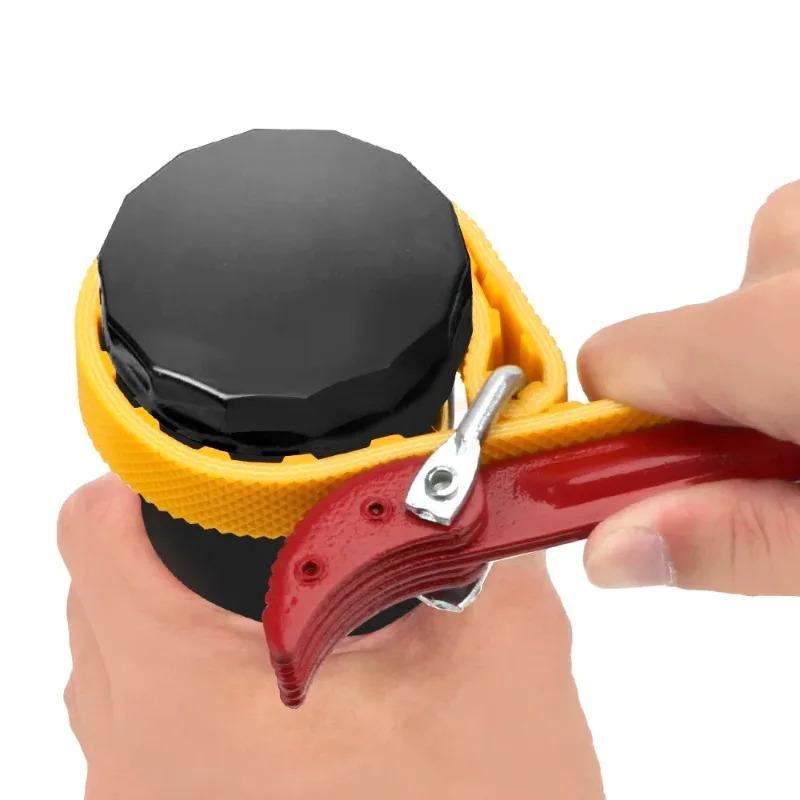 Adjustable Strap Oil Filter Belt Wrench Chain Spanner Puller for Motorcycle Repair Accessory