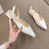 Sommer Frauen Neue Sexy Retro Einfarbig Heels PU Leder Schuhe Outdoor Bankett Party Spitze Schuhe Mode Sandalen Plus Größe 42
