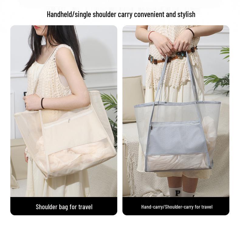 Dámská velká síťovaná plážová taška: Přenosný, Všestranný a Prostorný pro Plavecké a Fitness Nezbytnosti