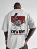 ZX Summer Hot Selling Mens Western Gothic Cowboy Killer Tshirt Skull and Skull Knight Back Print Round Neck Tshirt