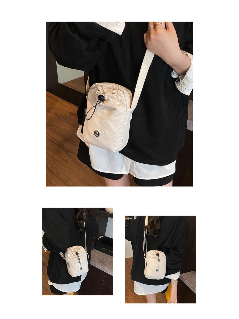 Women's Lightweight Crossbody Nylon Bag for Sports and Bottles