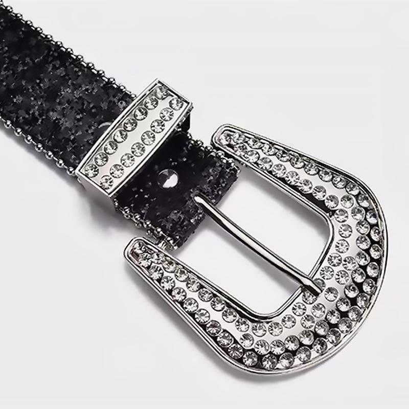 Women's Rhinestone Belt: Versatile Wide Waistband with Sequin Decoration for European & American Fashion