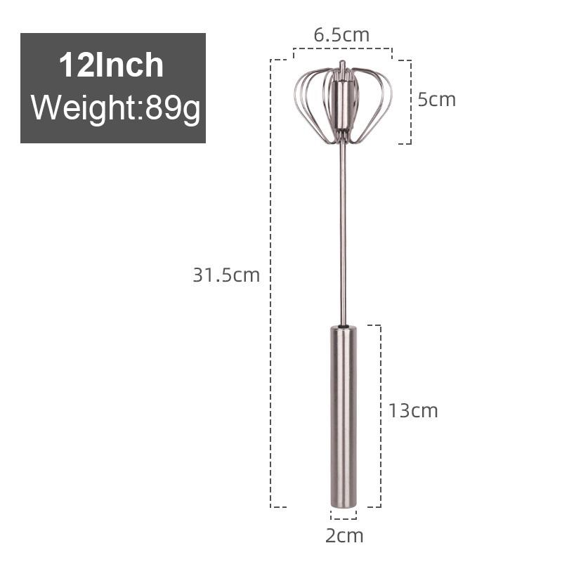 

Бытовой полуавтоматический вращающийся венчик из нержавеющей стали, ручная взбивалка для яиц, кухонные инструменты, посуда для крема, венчик, ручной миксер 12 inch