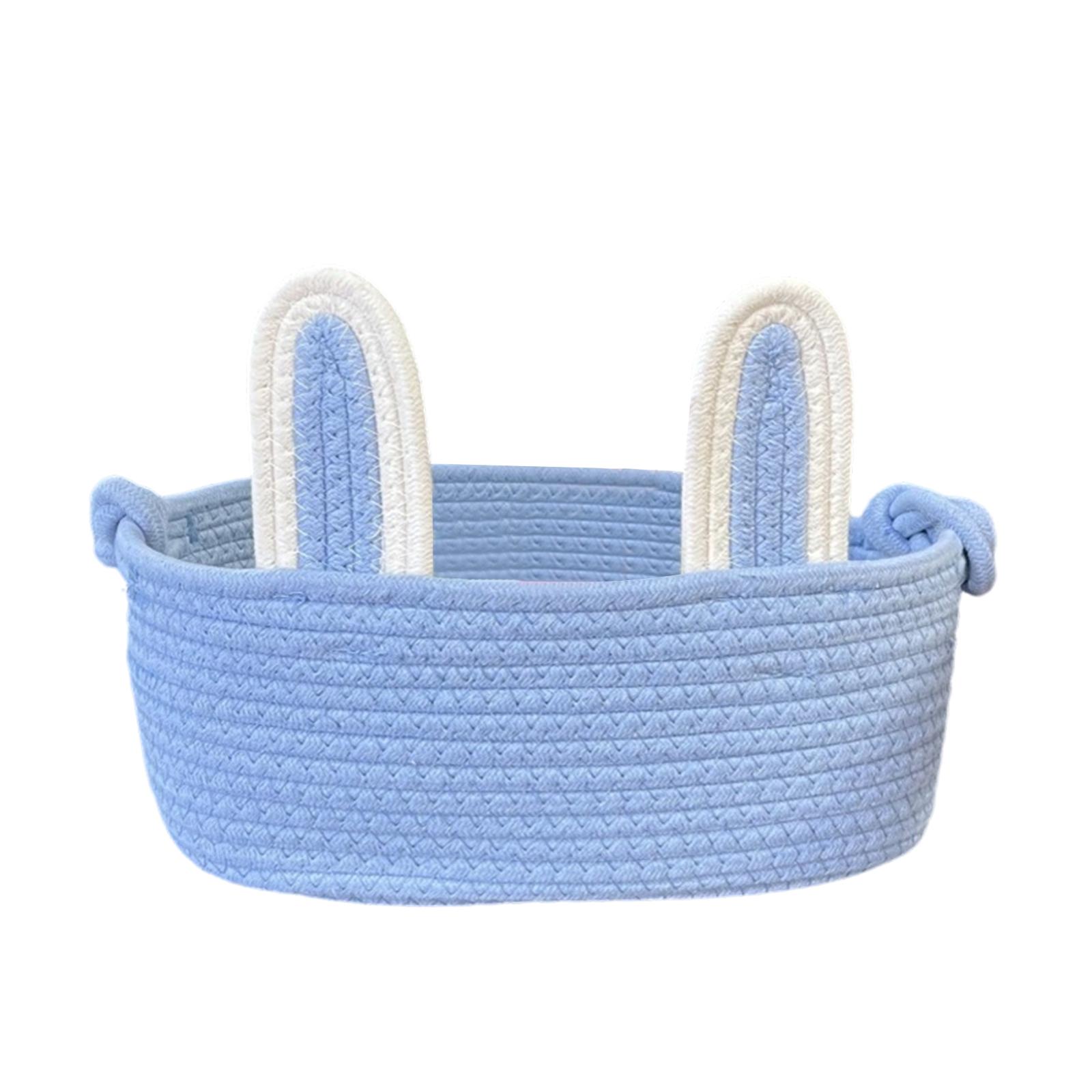 Пасхальная корзина для охоты за яйцами, пасхальная корзина для малыша, красочная милая плетеная корзина с кроликом, подарки для детской комнаты One Size