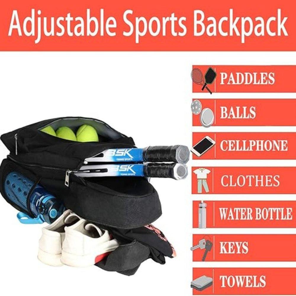 with Ventilated Shoe Compartment Tennis Bag Holds 2 Rackets Pickleball Backpack  School Student