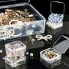 30-roms husholdnings skrivebord plast oppbevaringsboks for smykker 5,5" gjennomsiktig liten firkantet organizer