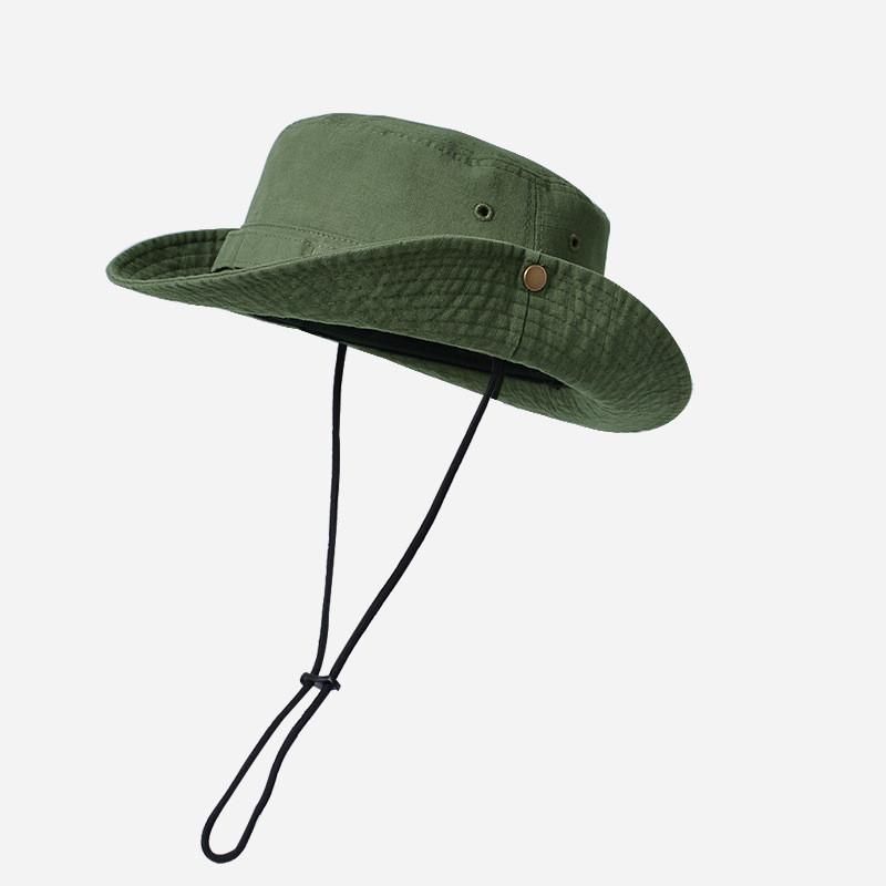 

British Denim Bucket Hat Pure Cotton Breathable Sun Hat Summer Easiest for Match Hiking Sun Protection Hat Children Outdoor Sun Hat 9224 Army Green