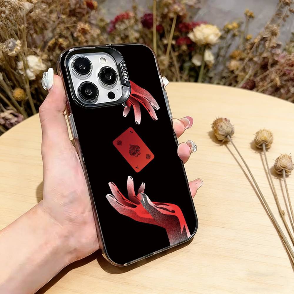 

Ace Of Spades Poker Phone Case For iPhone 17,16,15,14,13,12,11 Plus,Pro Max,XS,Colorful Silver Phone case Funda Cover iPhone17Pro