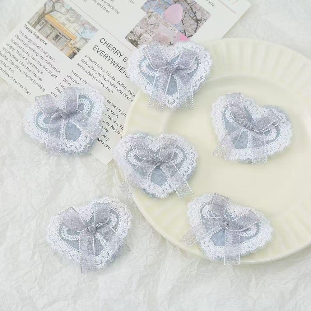 5Pcs/Lot Heart-Shaped Patch Bow Decoration Embroidered Patches Applique Clothing Patch Decoration