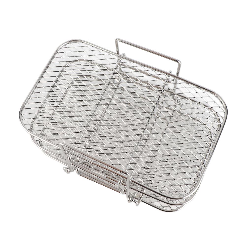 Dual Air Fryer Rack Multi Layered Dehydrator Racks 304 Stainless Steel Dual Air Fryer Stand Racks