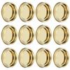 12Pcs Stainless Steel Split Type Glass Jar Lids Round Lkproof Sling Covers Kitchen Supply(XH00179 Gold )