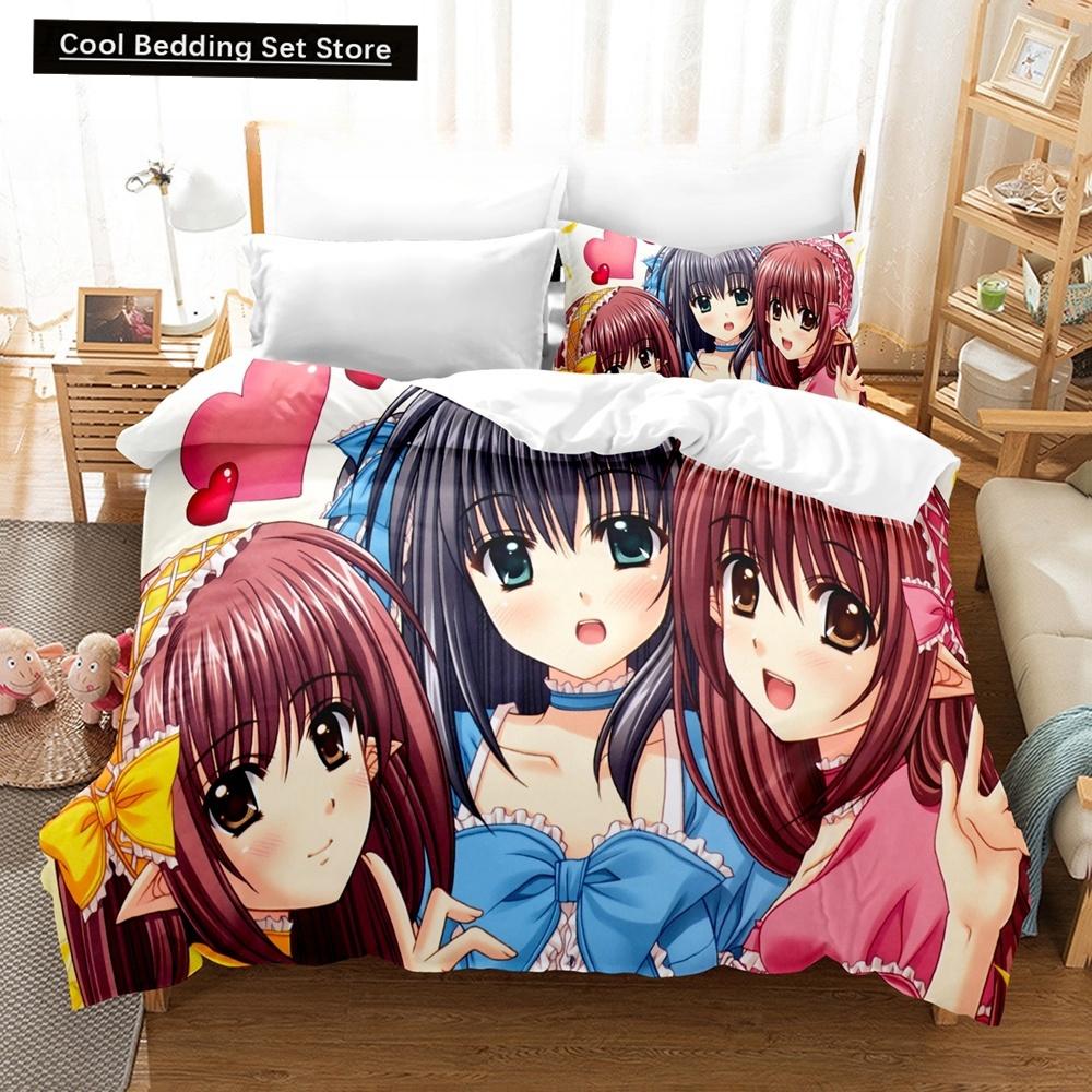 New 3D Priningt Kawaii Girls Yae Sakura (Shuffle!) Bedding Set Cartoon Anime Three-piece Set Adult Kid Bedroom Duvetcover Sets