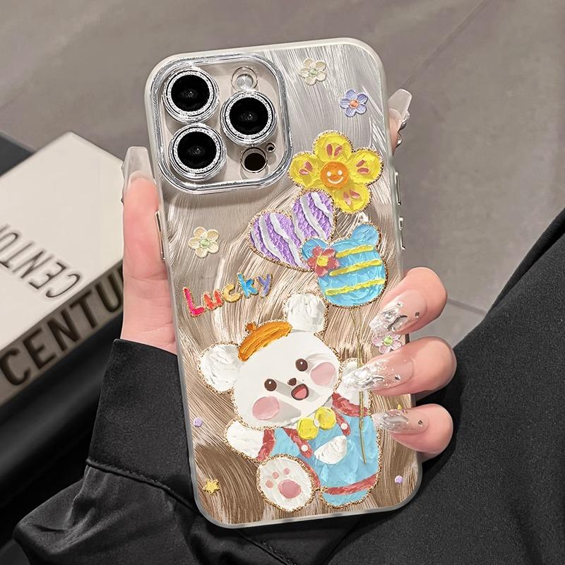 Women's feather yarn Apple 16promax mobile phone case 15pro niche 14plus advanced sense 13 all-inclusive soft case 12